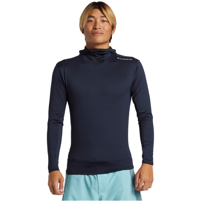 2024 Quiksilver Hombres Highline Camiseta De Surf De Manga Larga Con Capucha UPF 50 AQYWR03145 - Dark Navy